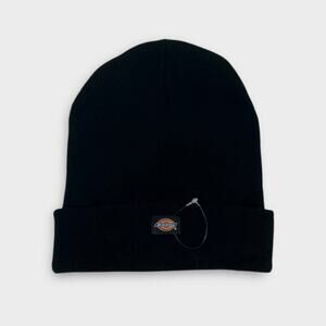 Dickies Black Ribbed Cuffed Knit Beanie NWOT